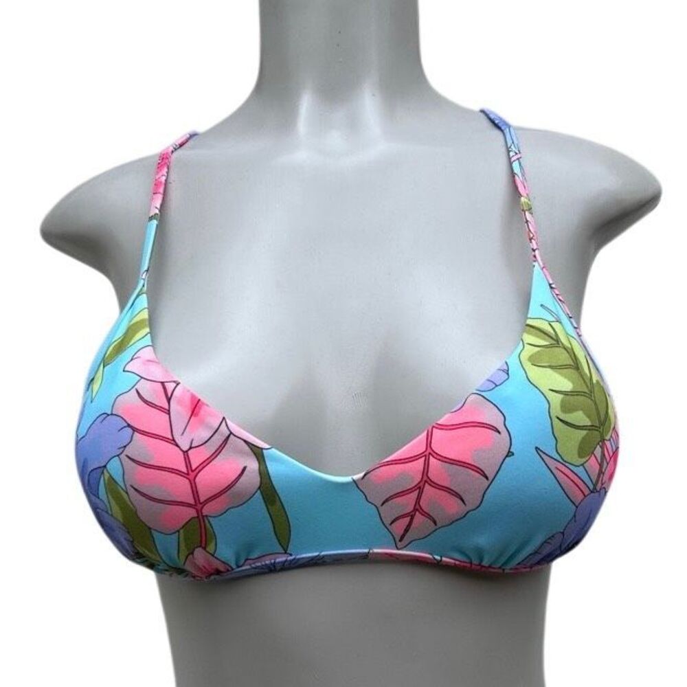 Eidon Madison Swim Bikini Top Women's Large Multicolor Pastel Criss Cross Back